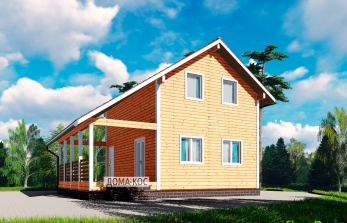 Проект из бруса  6х8 + терраса Богородск