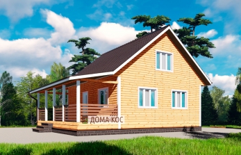 Проект из бруса  7х9 + терраса Никулино
