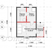вариант планировки 4х6 м.