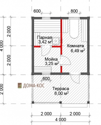 Вариант планировки 4х4 м.